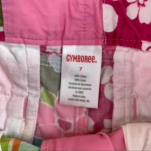 GYMBOREE Pink Floral Patchwork Shorts size 7 - Picture 3 of 6